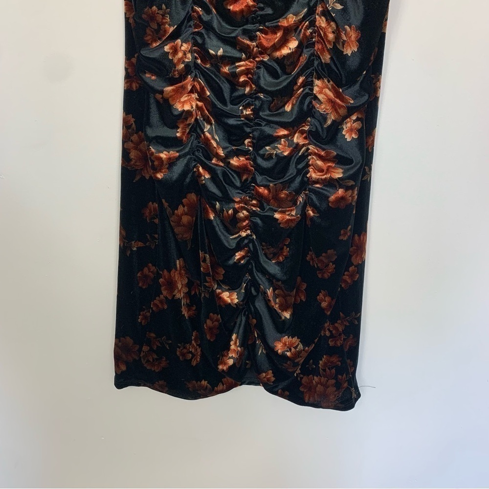 Free Press Velvet Ruched Mini Dress Size XL - Picture 5 of 10